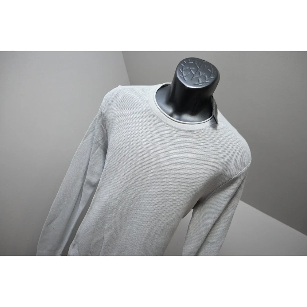 Banana Republic Thermal Sweater Mens Large Gray Long Sleeve‎ Waffle Knit NWT